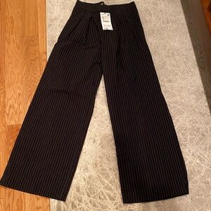 Zara Navy Pinstripe Trousers